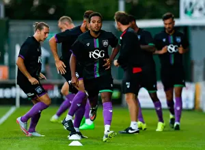 Framed Print : Bristol City's Korey Smith Warming Up at Huish Park Stadium (Yeovil Town vs. Bristol City, Pre-Season Friendly, 2015)