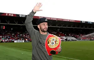Bristol City's Lee Haskins Showcases IBF Bantamweight Title Belt at Ashton Gate Stadium