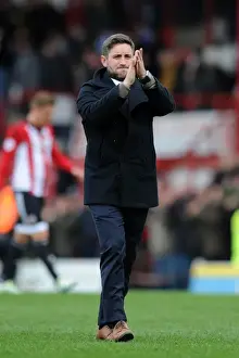 Brentford V Bristol City Prints: Bristol City's Lee Johnson Applauding Away Fans at Brentford, 16-04-2016
