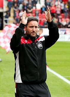 Images Dated 10th September 2016: Bristol City's Lee Johnson Applauding Fans Amidst Rotherham United Clash - Sky Bet Championship