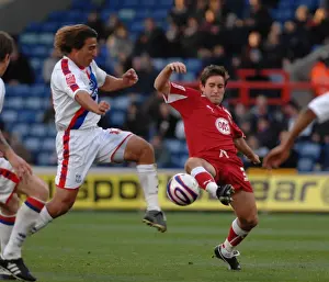 Crystal Palace V Bristol City Prints: Bristol Citys Lee Johnson Beats city old boy Nick Carle to the ball