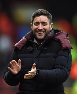 Images Dated 19th March 2016: Bristol City's Lee Johnson Celebrates Championship Victory over Bolton Wanderers (190316)