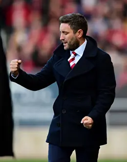 Bristol City V Nottingham Forest Prints: Bristol City's Lee Johnson Celebrates Championship Victory Over Nottingham Forest