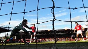 Images Dated 21st February 2010: Bristol City's Lee Johnson Celebrates Second Goal Against West Bromwich Albion's Scott Carson