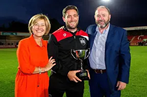 Bcfc Prints: Bristol City's Lee Johnson and Cheltenham Town Manager Share a Moment with the Johnson Cup