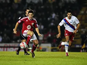 Framed Print : Bristol City's Lee Johnson in Control: Championship Clash Between Bristol City and Crystal Palace (December 2010)
