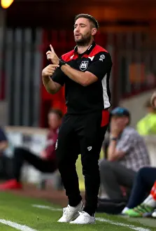 Glanford Park Prints: Bristol City's Lee Johnson Gives Instructions from the Touchline during Scunthorpe United Match