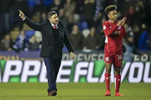 Bristol City's Lee Johnson Urges Fans On During Reading Match, November 2016