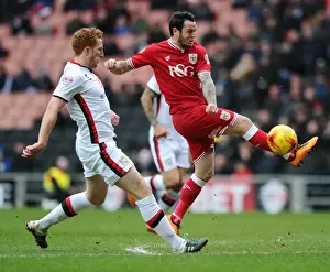 MK Dons V Bristol City Prints: Bristol City's Lee Tomlin Aims for the Net in Sky Bet Championship Clash vs Milton Keynes Dons
