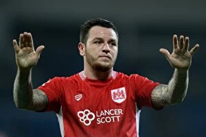 Images Dated 14th October 2016: Bristol City's Lee Tomlin Applauding Fans after Cardiff City Victory, 14th October 2016