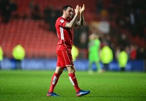 Images Dated 22nd February 2017: Bristol City's Lee Tomlin Celebrates with Fans after Score against Fulham, 2017
