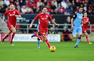 Bristol City V Rotherham United Prints: Bristol City's Lee Tomlin Drives Forward Against Rotherham United in Sky Bet Championship Match