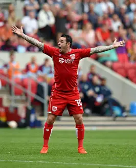 Bristol City V Aston Villa Prints: Bristol City's Lee Tomlin Fights for Championship Victory Against Aston Villa