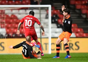 Bristol City V Sheffield Wednesday Prints: Bristol City's Lee Tomlin Fouls by Barry Bannan in Championship Clash against Sheffield Wednesday