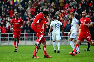 Bristol City's Lee Tomlin and Korey Smith Celebrate Goal Against Ipswich Town