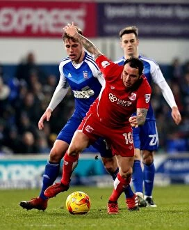 Images Dated 30th December 2016: Bristol City's Lee Tomlin Scores Dramatic Goal Against Ipswich Town, Portman Road, 2016