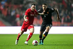 Bristol City V Hull City Prints: Bristol City's Lee Tomlin Scores Dramatic Goal Past Hull City's Jake Livermore (25-10-2016)