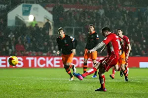Bristol City V Sheffield Wednesday Prints: Bristol City's Lee Tomlin Scores Dramatic Penalty to Secure 1-1 Draw Against Sheffield Wednesday