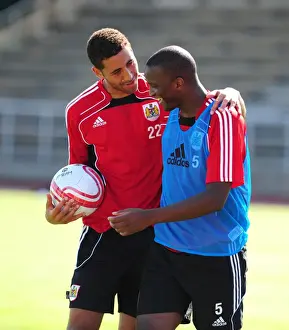 Bristol Citys Lewin Nyatanga with Bristol Citys Kalifa Cisse