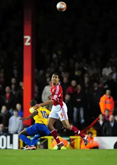Bristol City V Southampton Prints: Bristol City's Lewin Nyatanga Clears Ball in Championship Clash vs