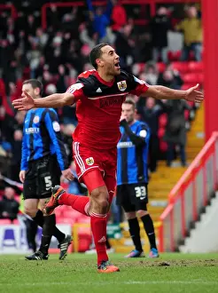 Bristol City V Barnsley Prints: Bristol City's Lewin Nyatanga Scores the Winning Goal Against Barnsley in Npower Championship Match
