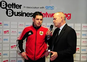 Bristol City V Ipswich Town Prints: Bristol City's Lewis Carey Interviewed by Paul Cheesley Amidst the Action of Bristol City vs Ipswich Town