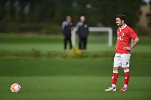 Bristol City U21s Prints: Bristol City's Lewis Hall Readies for Penalty Against Millwall in U21 PDL2 Match