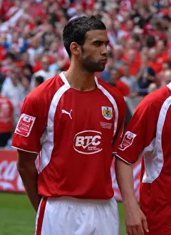 Play Off Final Prints: Bristol City's Liam Fontaine: Celebrating Promotion in the Play-Off Final