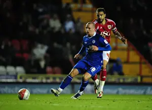 Bristol City V Leicester City Prints: Bristol City's Liam Fontaine Chases Down Daniel Drinkwater During Bristol City vs