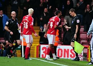 Images Dated 23rd October 2011: Bristol City's Liam Fontaine Contests Last-Minute Goal in Championship Clash vs