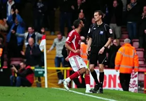 Images Dated 23rd October 2011: Bristol City's Liam Fontaine Disputes Last-Minute Goal in Championship Match against Birmingham