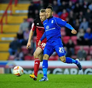 Bristol City V Birmingham City Prints: Bristol City's Liam Kelly Stops Nathan Redmond in Thrilling Championship Showdown
