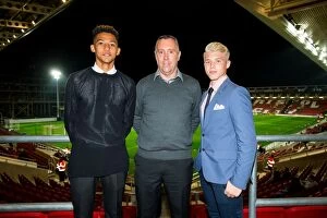 Images Dated 16th October 2015: Bristol City's Lloyd Kelly and George Dowling Receive Pro Terms Offer from Club Legend Brian