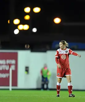 Bristol City's Loren Dykes in Action Against FC Barcelona - Women's Champions League, Ashton Gate