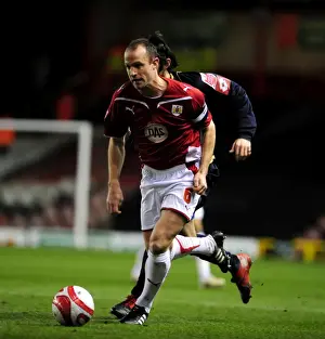 Bristol City V Barnsley Prints: Bristol City's Louis Carey Rallies Team in 2010 Championship Showdown Against Barnsley at Ashton Gate