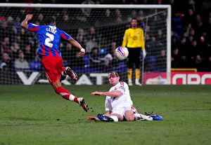 Framed Print : Bristol City's Louis Carey Tackles Nathaniel Clyne in Championship Clash at Selhurst Park (Crystal Palace v Bristol City, 22 / 01 / 2011)