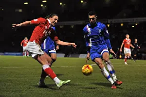 Gillingham V Bristol City - JPT Prints: Bristol City's Luke Ayling Battles Through to Send Cross into Gillingham's Box