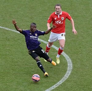 Images Dated 25th January 2015: Bristol City's Luke Ayling Fouls Enner Valencia During FA Cup Match Against West Ham United