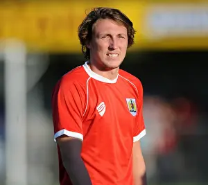Weston V Bristol City Prints: Bristol City's Luke Ayling Poses with Trophy after Pre-Season Debut vs