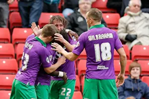Bristol City's Luke Ayling Scores the Opener Against Barnsley at Oakwell Stadium, 2014