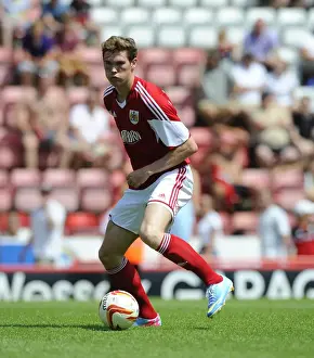 Bristol City V Glasgow Rangers Prints: Bristol City's Luke Dobie Faces Off Against Glasgow Rangers at Ashton Gate Stadium (2013)