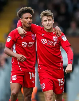 Fulham V Bristol City Prints: Bristol City's Luke Freeman and Bobby Reid Celebrate 0-2 Goal Against Fulham in EFL Championship (September 2016)