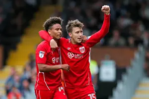 Fulham V Bristol City Prints: Bristol City's Luke Freeman and Bobby Reid Celebrate 0-2 Goal in Sky Bet EFL Championship (2016)