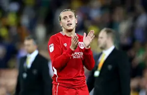 Bristol City's Luke Freeman Celebrates Full-Time Victory Against Norwich City