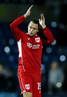 Framed Print : Bristol City's Luke Freeman Celebrates Full-Time Victory Over Wycombe Wanderers