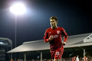 Bristol City's Luke Freeman Charges Forward to Take a Corner at Fulham's Craven Cottage (EFL Cup)