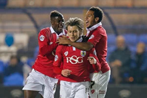 Images Dated 28th November 2014: Bristol City's Luke Freeman Scores Early Goal Against Peterborough United, 2014