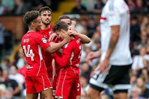Images Dated 24th September 2016: Bristol City's Luke Freeman Scores the Second Goal Against Fulham at Craven Cottage