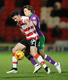 Framed Print : Bristol City's Luke Freeman Stops Doncaster Rovers Enda Stevens, Doncaster-Keepmoat Stadium, 2015 Framed Print : Bristol City's Luke Freeman Stops Doncaster Rovers Enda Stevens, Doncaster-Keepmoat Stadium, 2015