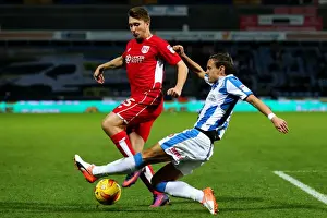 Huddersfield Town V Bristol City Prints: Bristol City's Luke Freeman Tackled by Huddersfield Town Player during Sky Bet Championship Match
